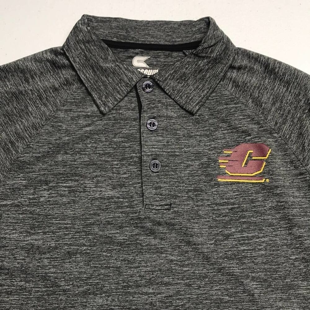 CENTRAL MICHIGAN UNIVERSITY Men's Small Gray Golf Polo Shirt